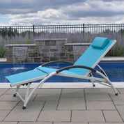 Dockside Phifer ® & Aluminum Sun Lounger - True Turquoise