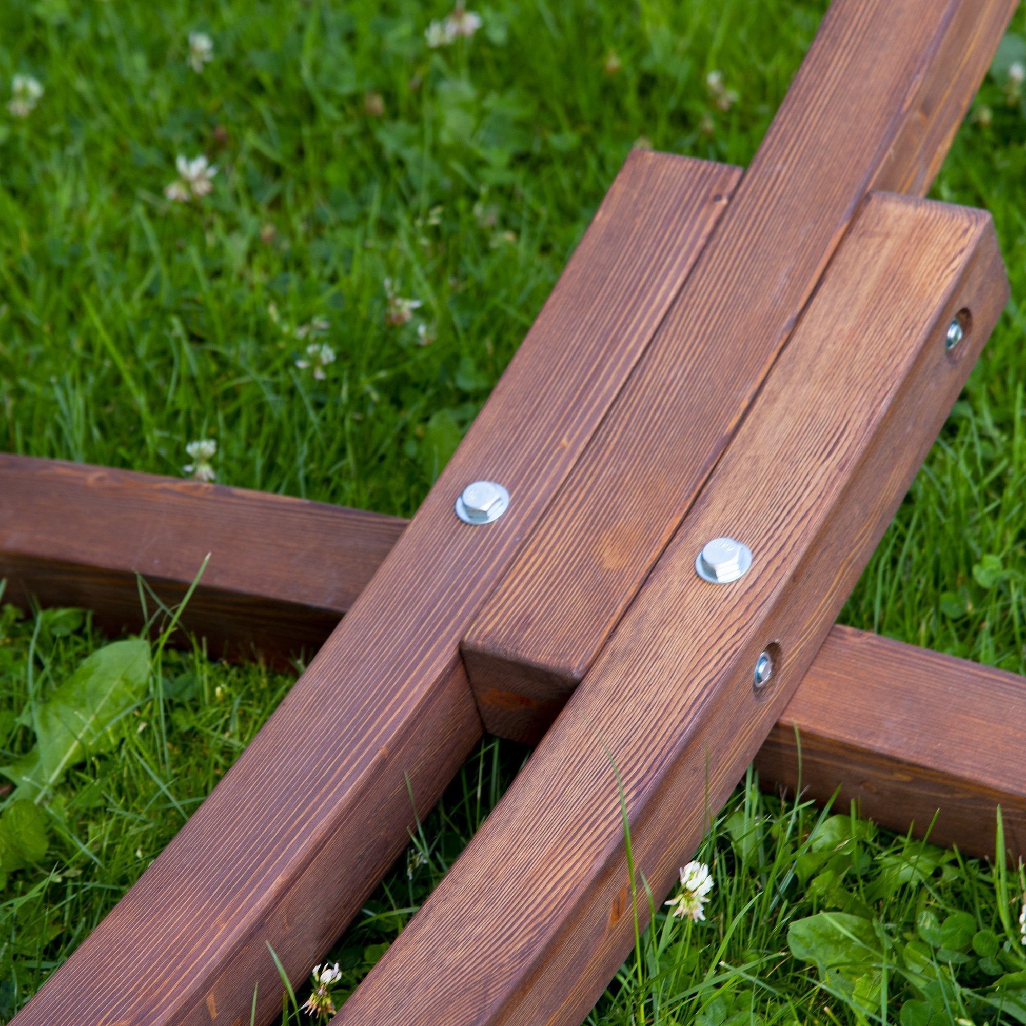 Solid Pine Arc Hammock Stand (305 cm) - Brown