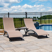 Coral Springs Phifer ® & Aluminum Lounger Set (3pc) - Macchiato