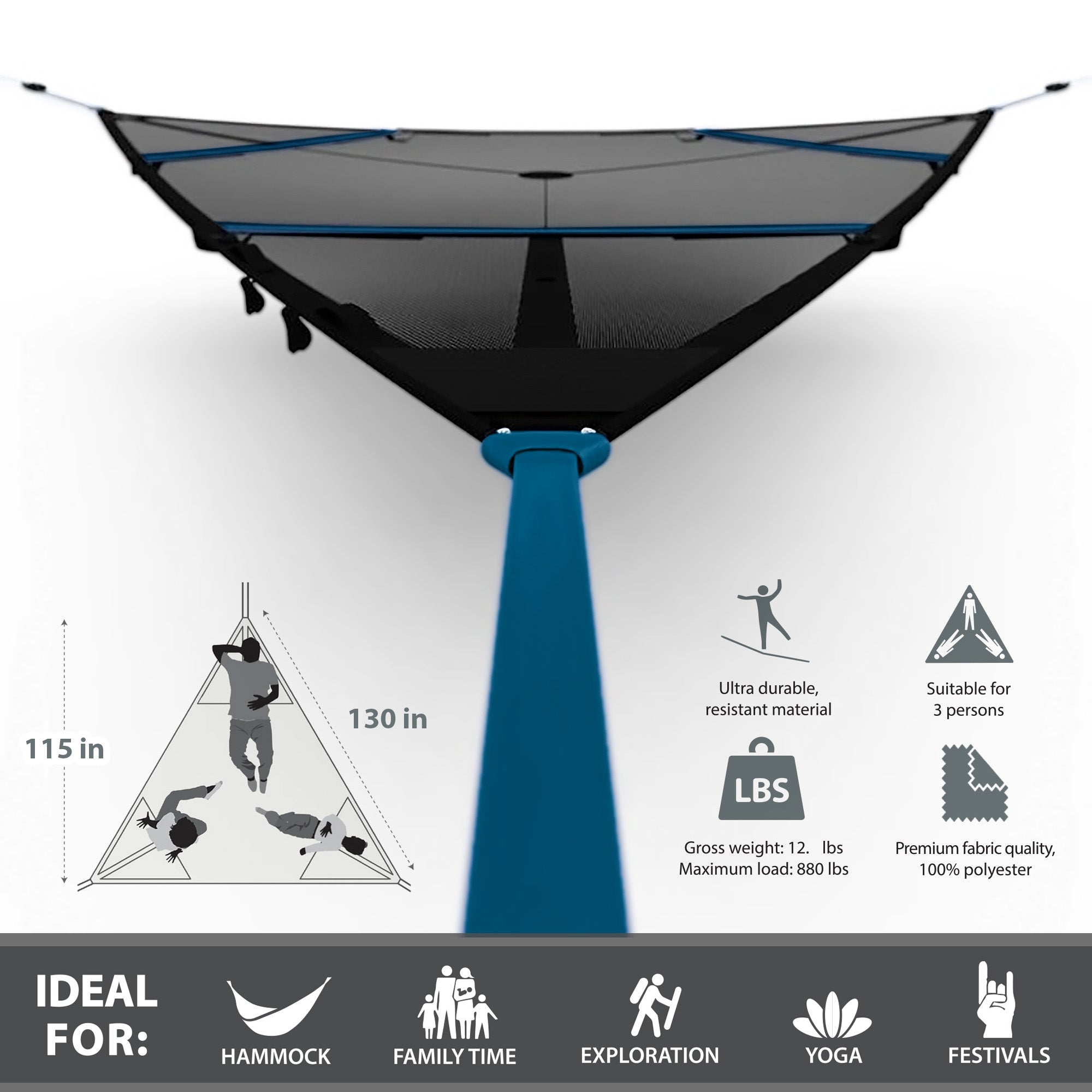 Elevate Aerial Mat - Blue & Black