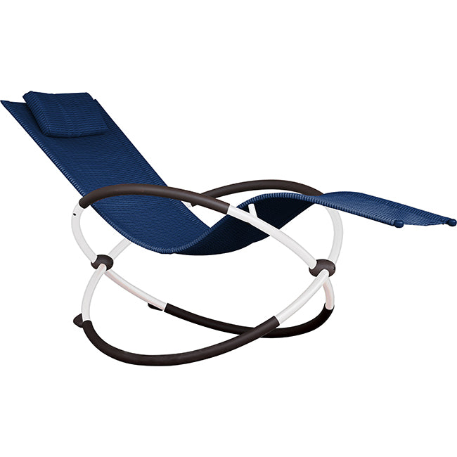 Orbital Steel Lounger - Navy & White