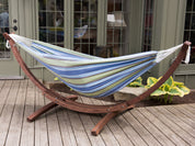 Double Cotton Hammock with Solid Pine Stand (260cm) - Oasis