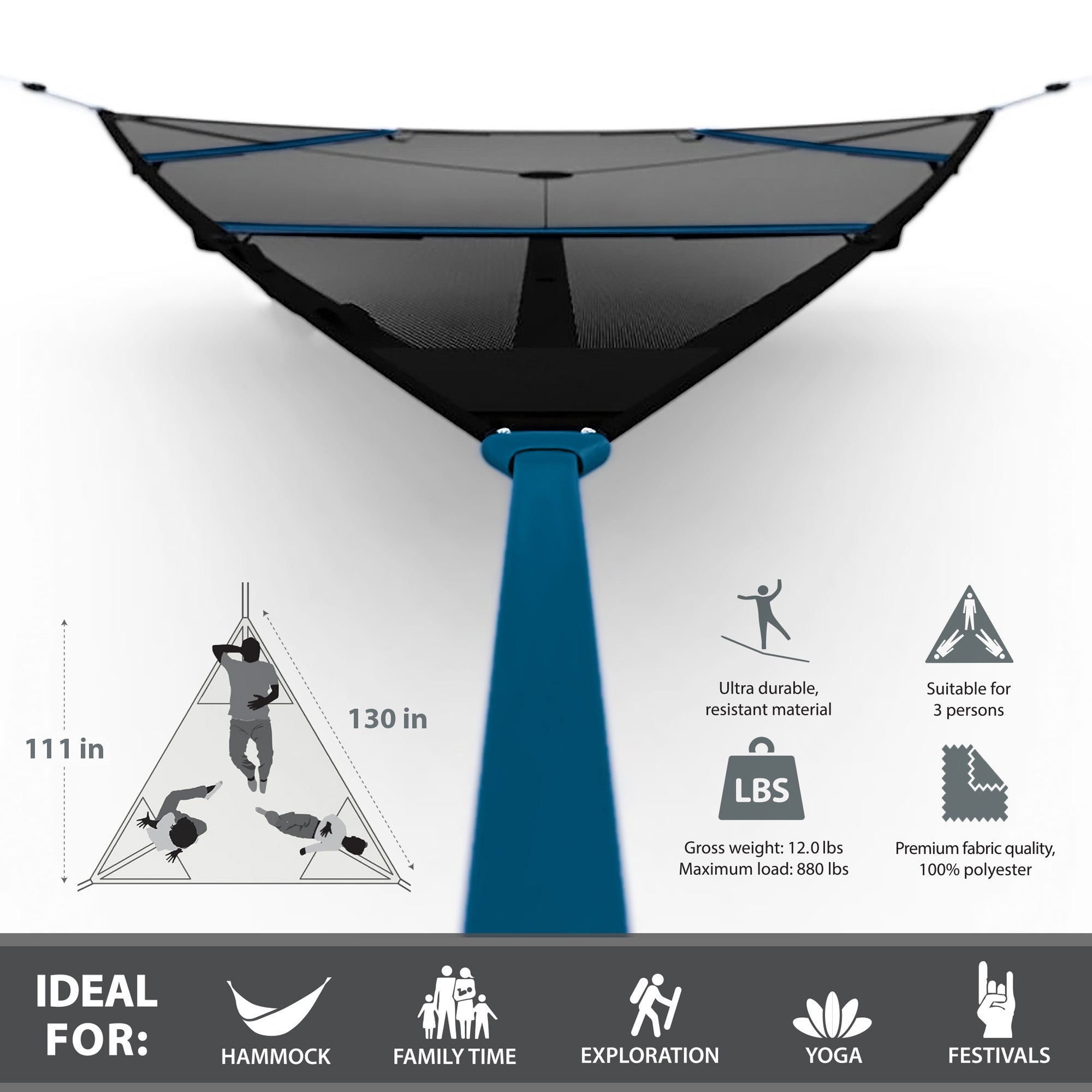 Elevate Aerial Mat - Blue & Black