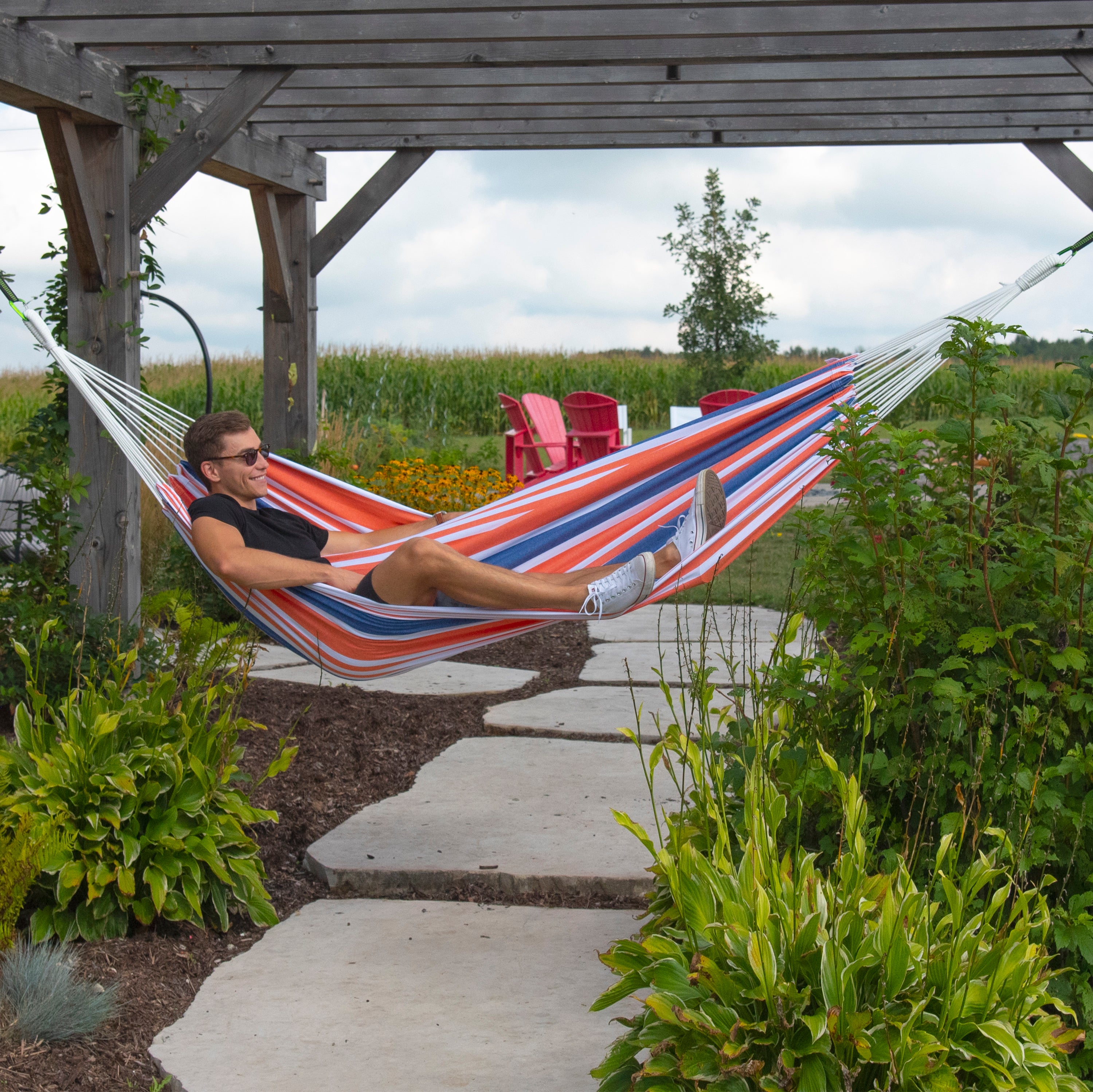 Brazilian Style Hammock - Double Orange Punch