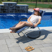 Orbital Steel Lounger - Navy & White
