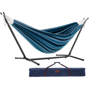 Double Cotton Hammock with Stand (250cm) - Blue Lagoon