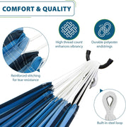 Double Cotton Hammock with Stand (250cm) - Blue Lagoon