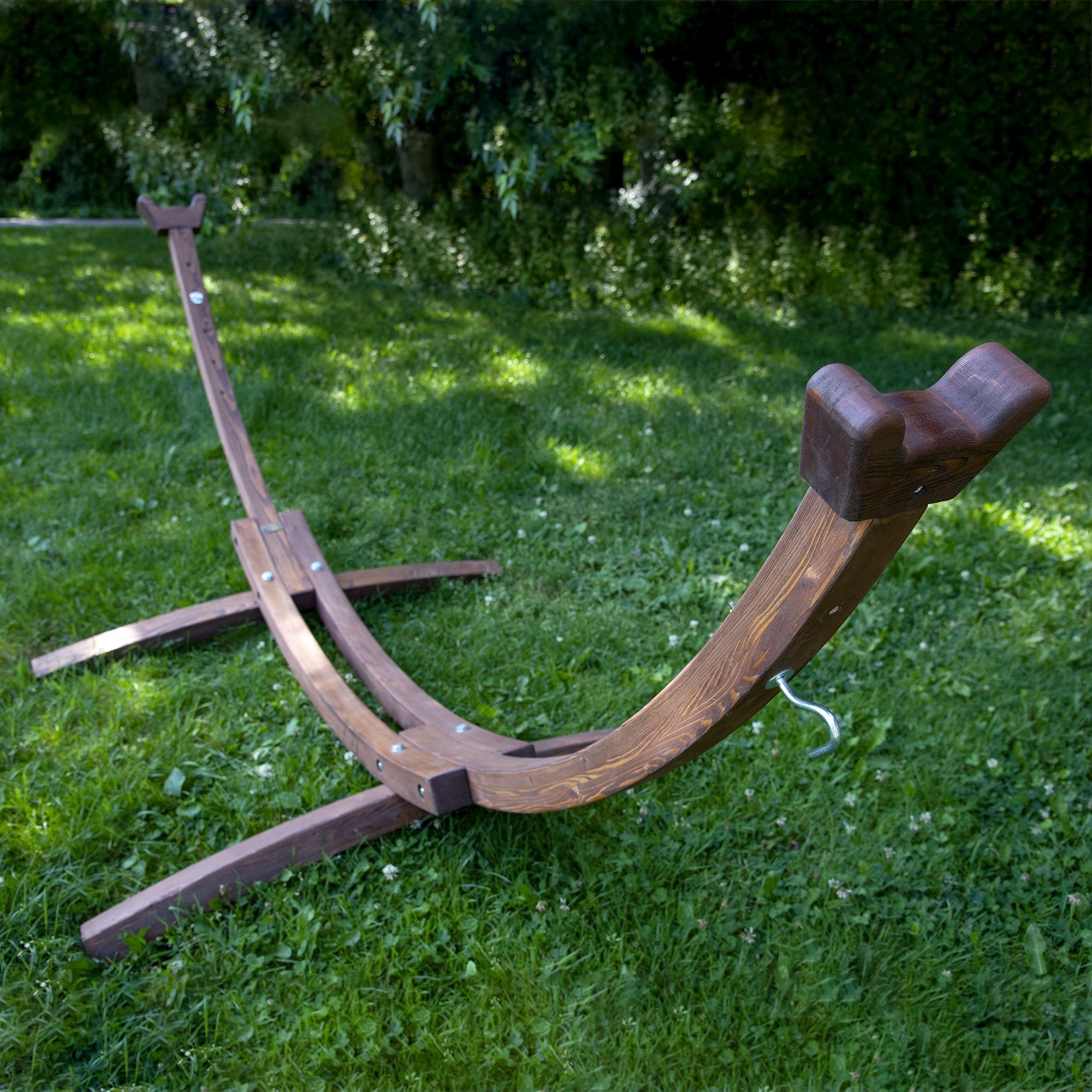 Solid Pine Arc Hammock Stand (305 cm) - Brown