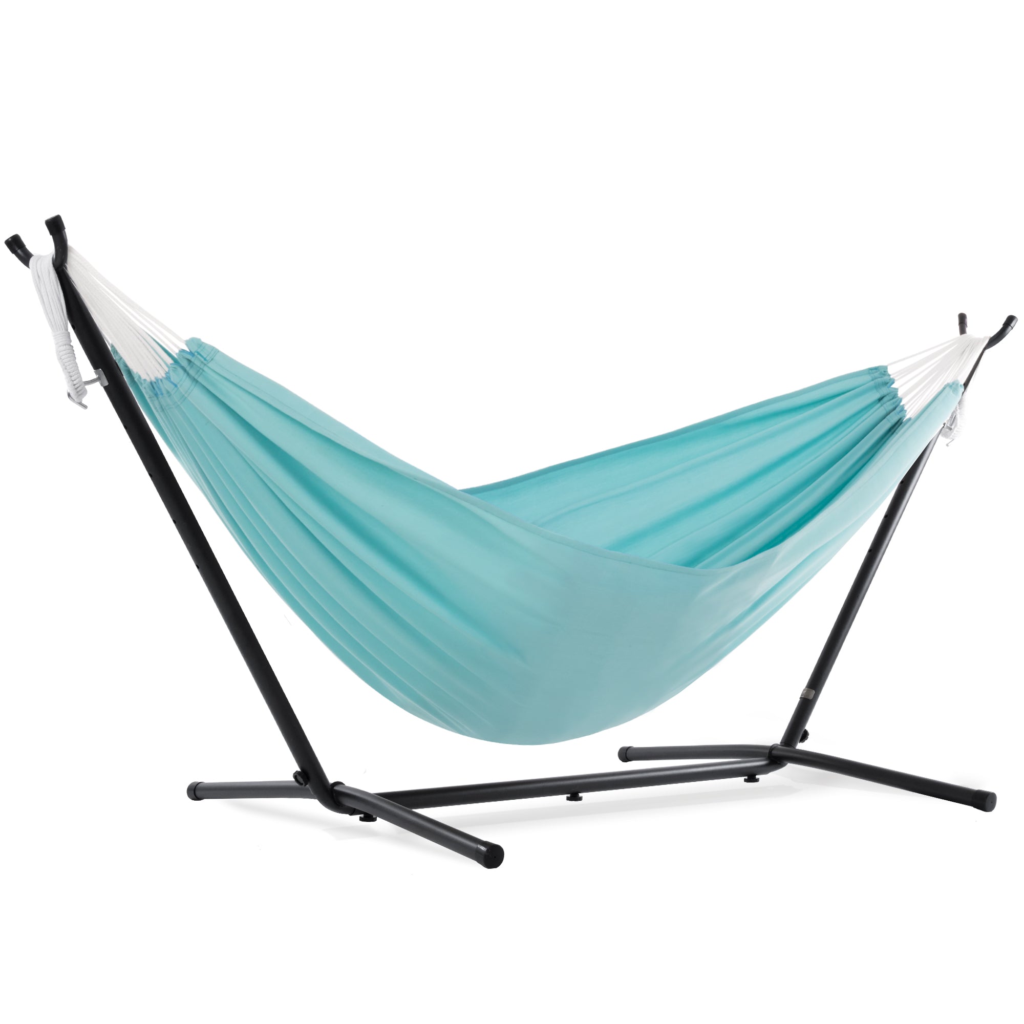 Double Polyester Hammock with Stand Aqua