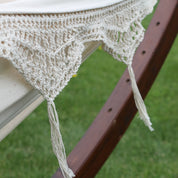 Double Cotton Hammock with Solid Pine Stand (260cm) - Natural with Fringe
