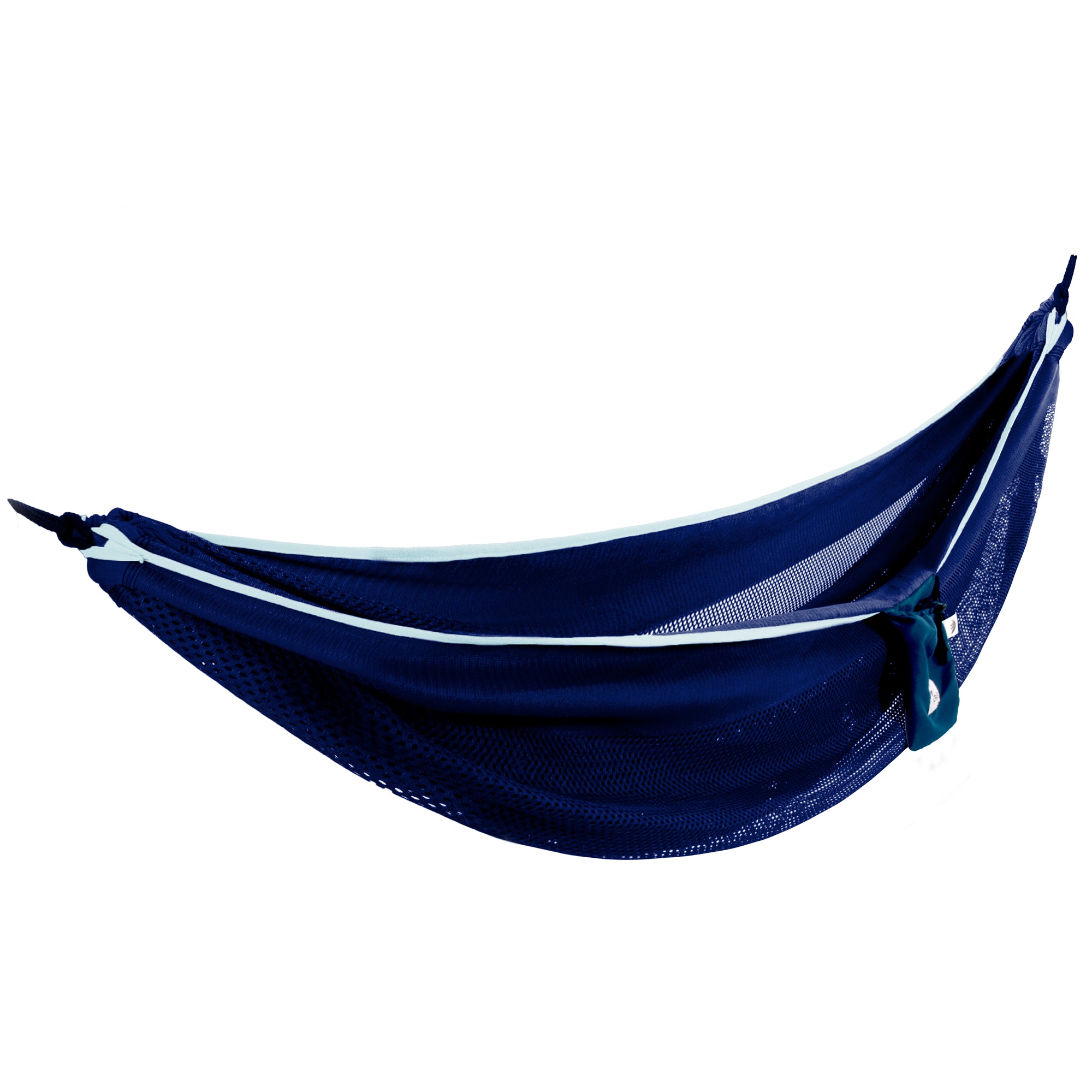 Mesh Polyester Hammock - Double Navy/Turquoise
