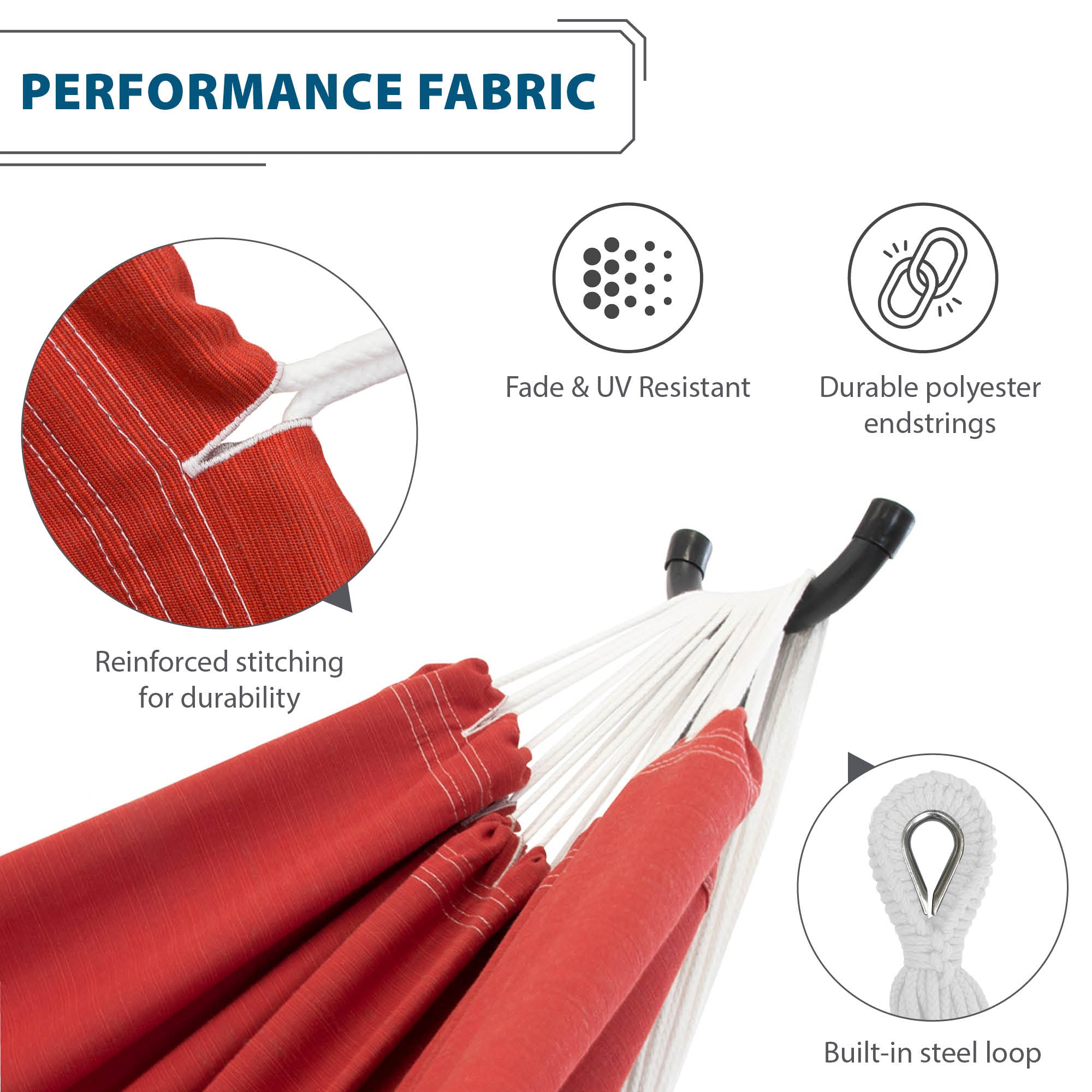Brazilian Style Sunbrella ® Hammock - Crimson