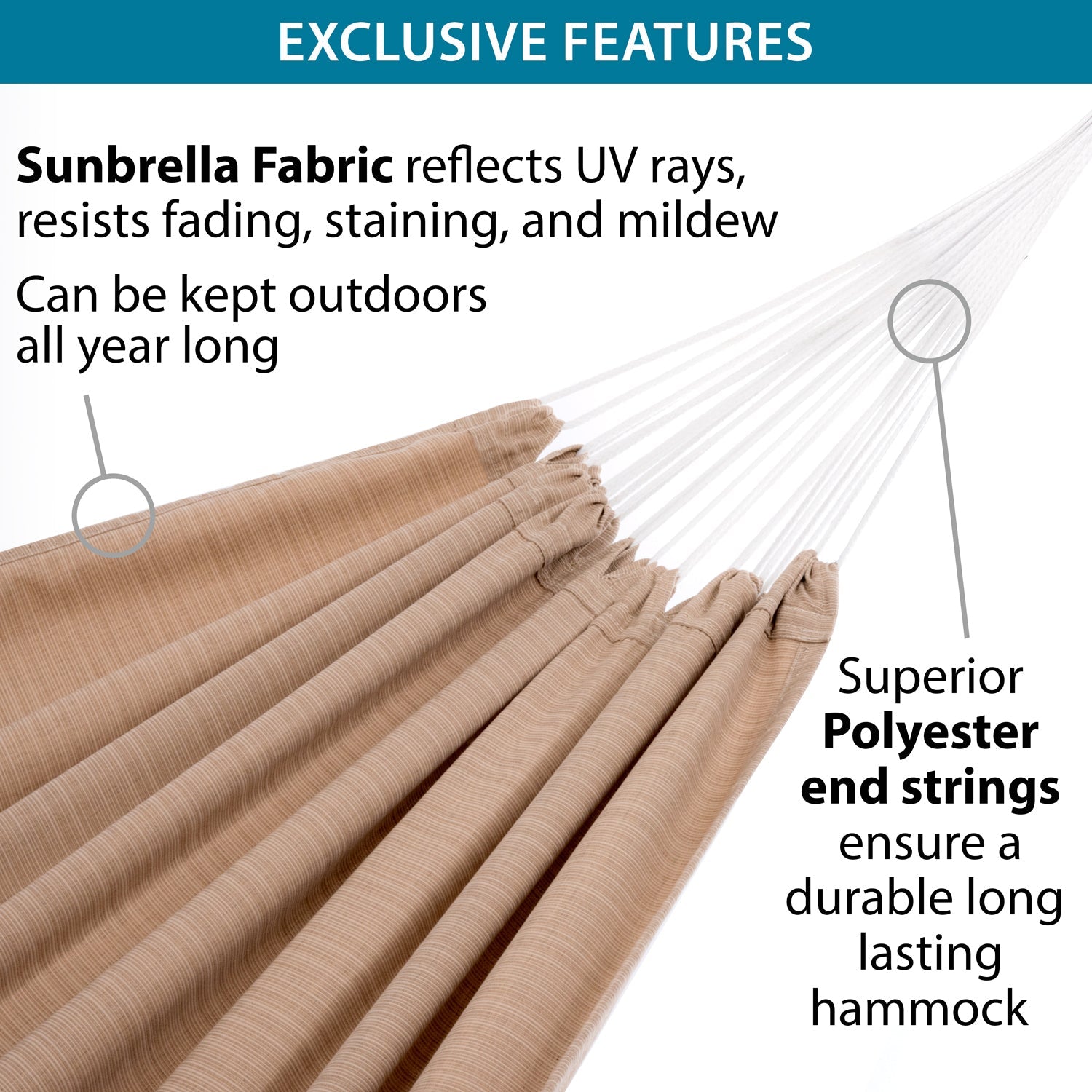 Brazilian Style Sunbrella® Hammock - Sand