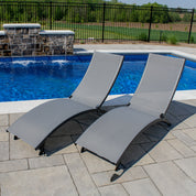 Coral Springs Phifer¬Æ & Aluminum Lounger Set (3pc) - Grey on Matte Black