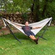 Double Sunbrella® Hammock with Stand (280cm) - Dove