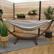 Double Sunbrella® Hammock with Solid Pine Stand (260cm) - Dove
