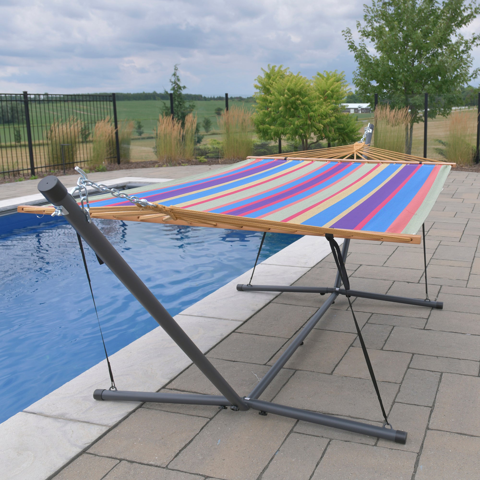 Steel Spreader Bar Hammock Stand (370 cm) - Charcoal