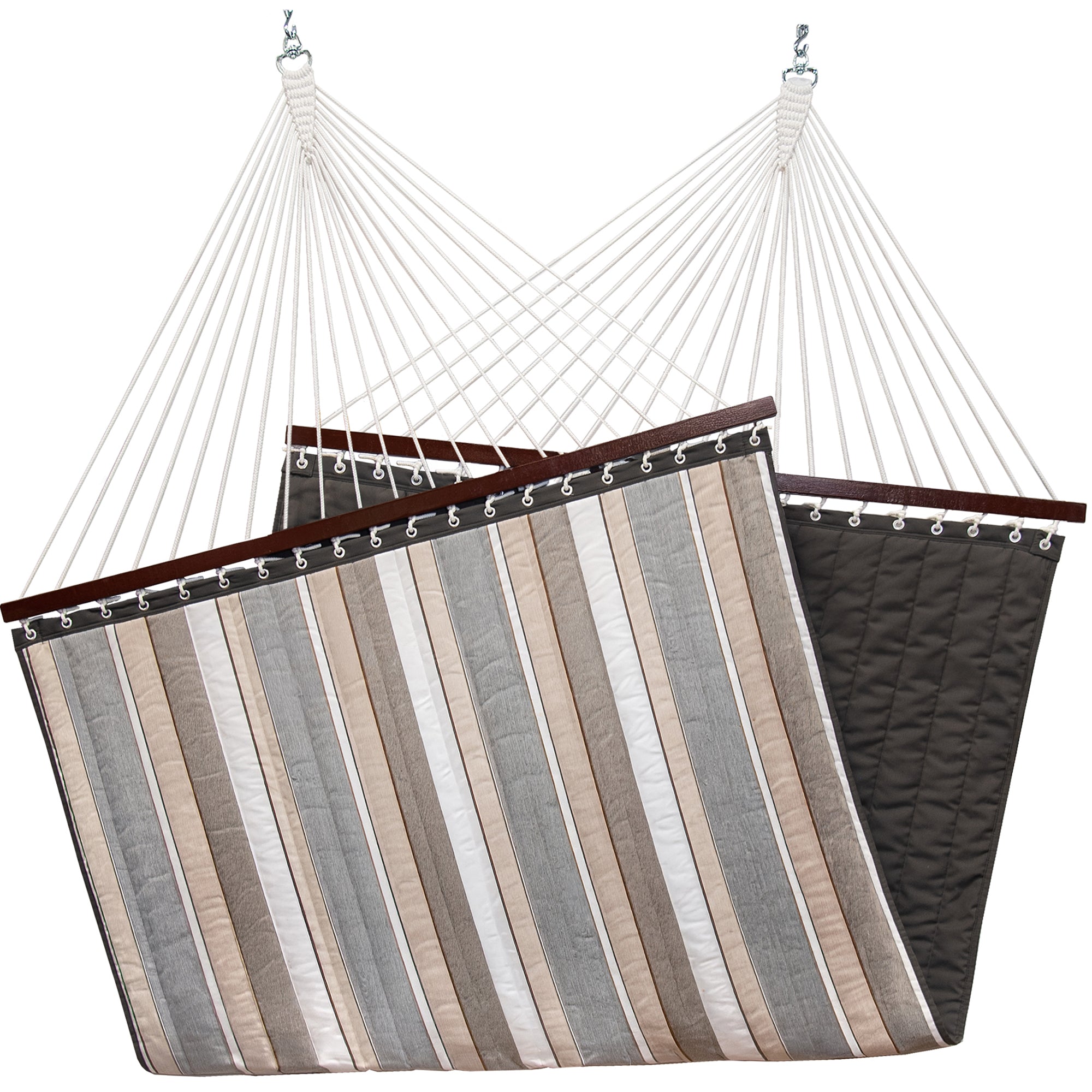 Sunbrella Quilted Spreader Bar Hammock (Double) - Dove