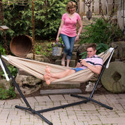 Double Sunbrella® Hammock with Stand (280cm) - Sand