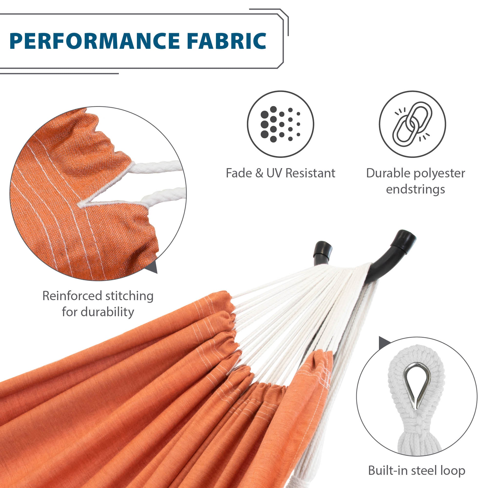 Brazilian Style Sunbrella ® Hammock - Coral