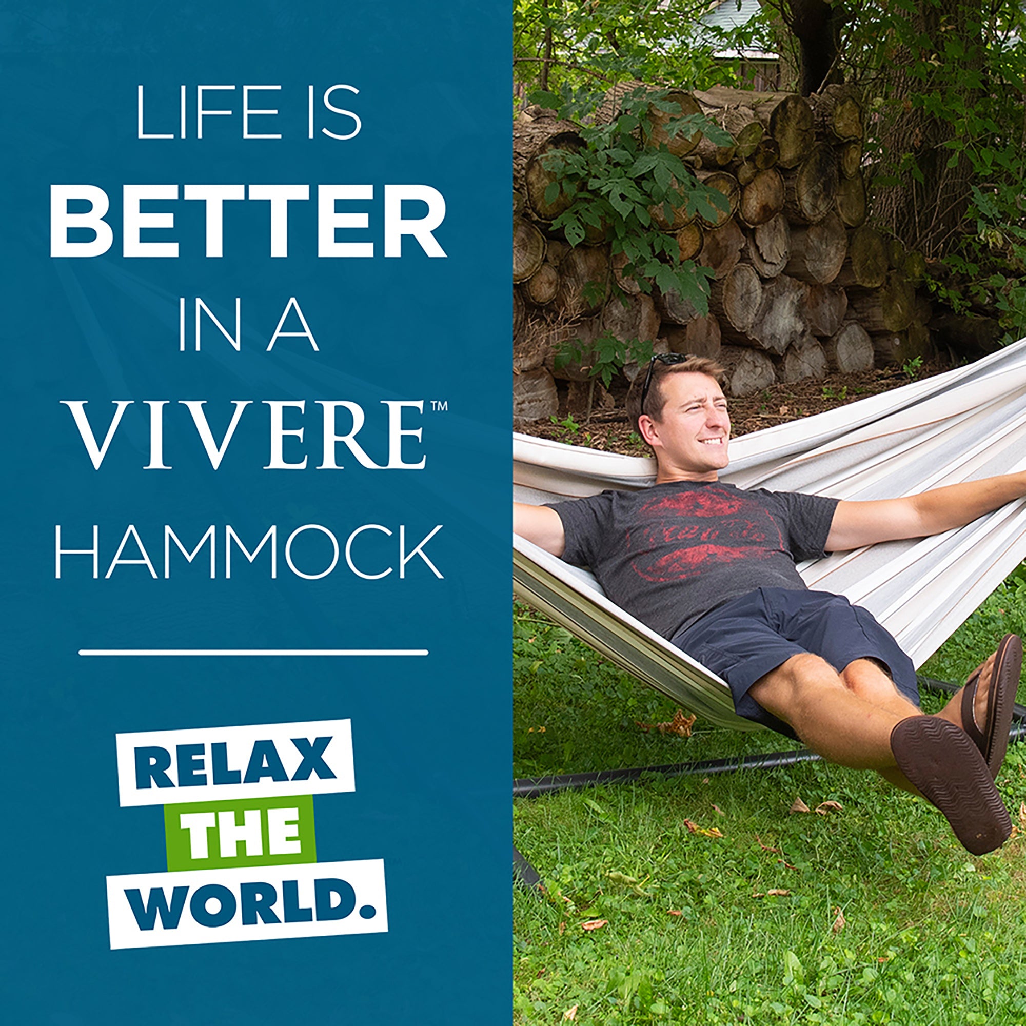 Double Sunbrella® Hammock with Stand (280cm) - Dove