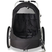 Wike Premium Double Children's Bike Trailer with Stroller & Jogging Kit - Black