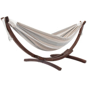 Double Sunbrella® Hammock with Solid Pine Stand (260cm) - Dove