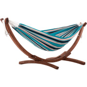 Double Sunbrella® Hammock with Solid Pine Stand (260cm) - Token Surfside