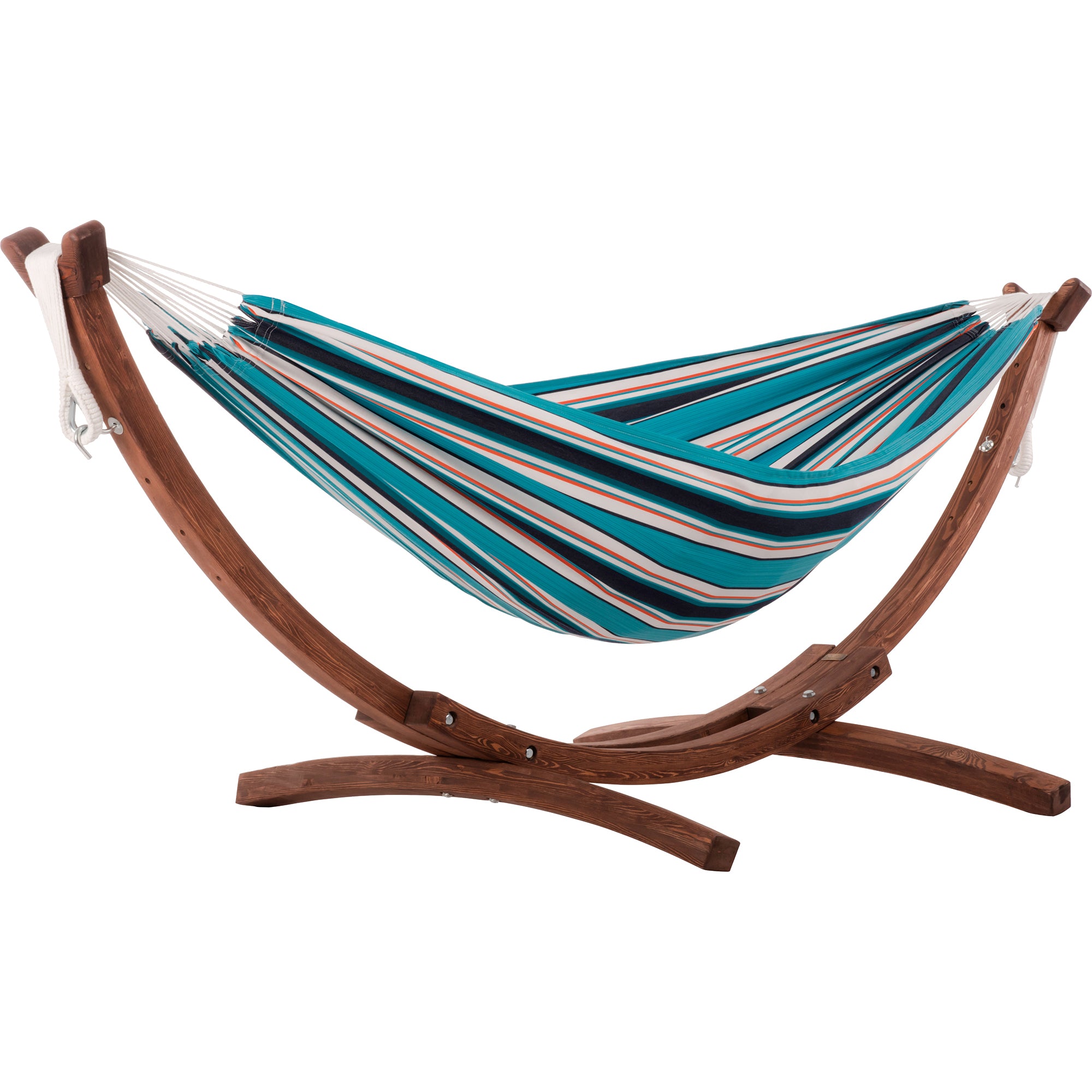 Double Sunbrella® Hammock with Solid Pine Stand (260cm) - Token Surfside