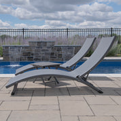 Coral Springs Phifer¬Æ & Aluminum Lounger Set (3pc) - Grey on Matte Black