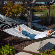 Sunbrella Quilted Spreader Bar Hammock (Double) - Dove