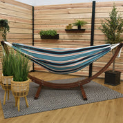 Double Sunbrella® Hammock with Solid Pine Stand (260cm) - Token Surfside
