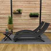 Coral Springs Phifer ® & Aluminum Lounger Set (3pc) - Charcoal Black