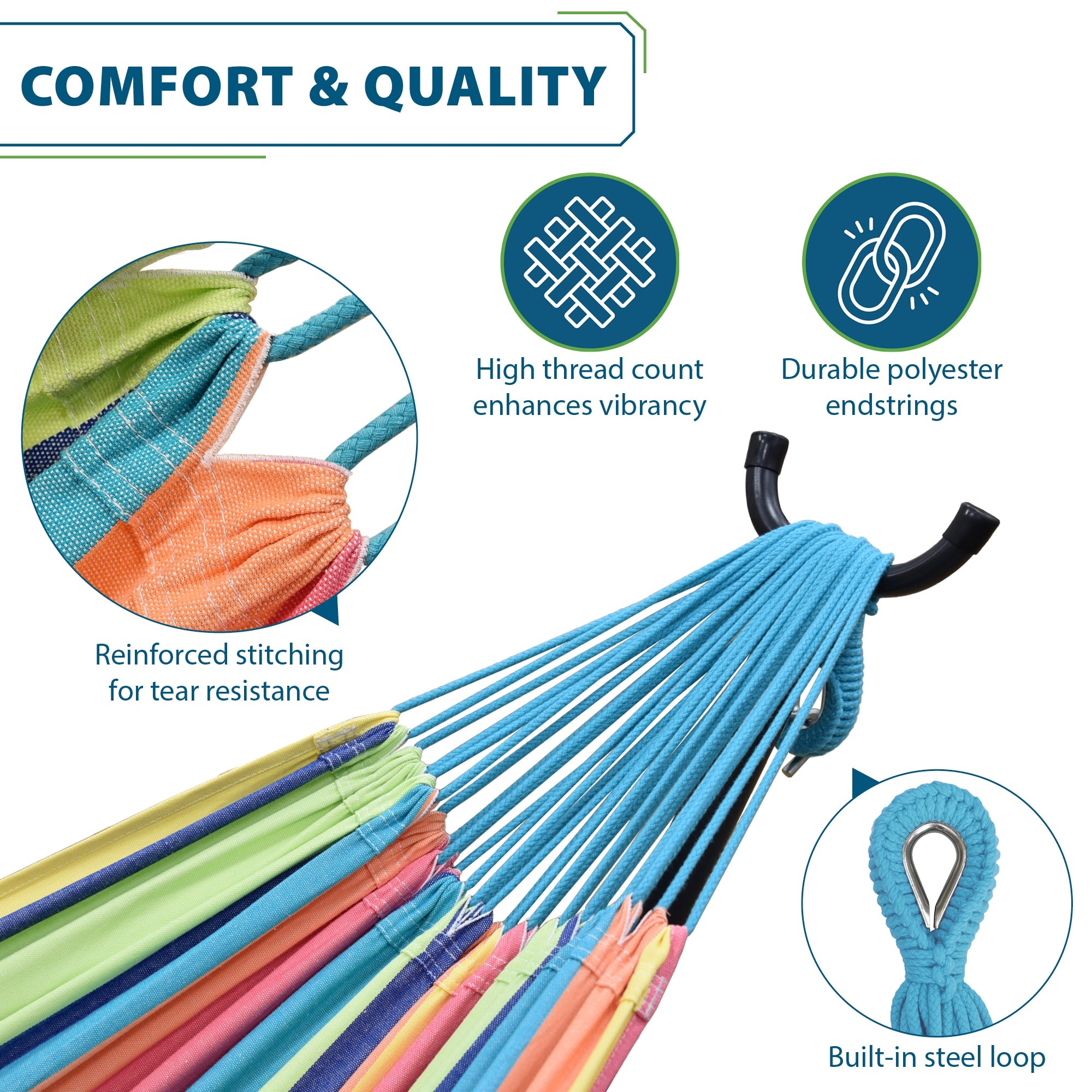 Double Cotton Hammock with Stand (250cm) - Byron Bay