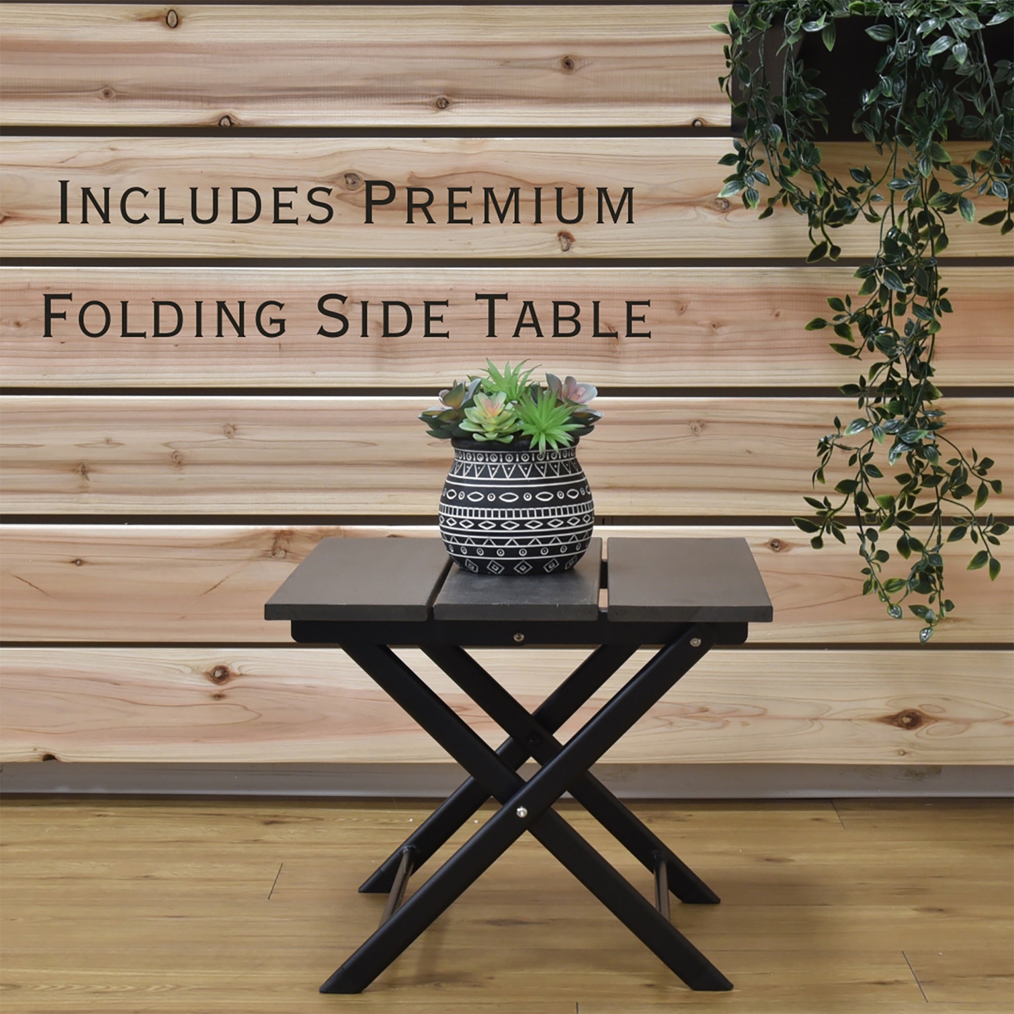 Coral Springs Phifer¬Æ & Aluminum Lounger Set (3pc) - Grey on Matte Black