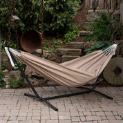 Double Sunbrella® Hammock with Stand (280cm) - Sand