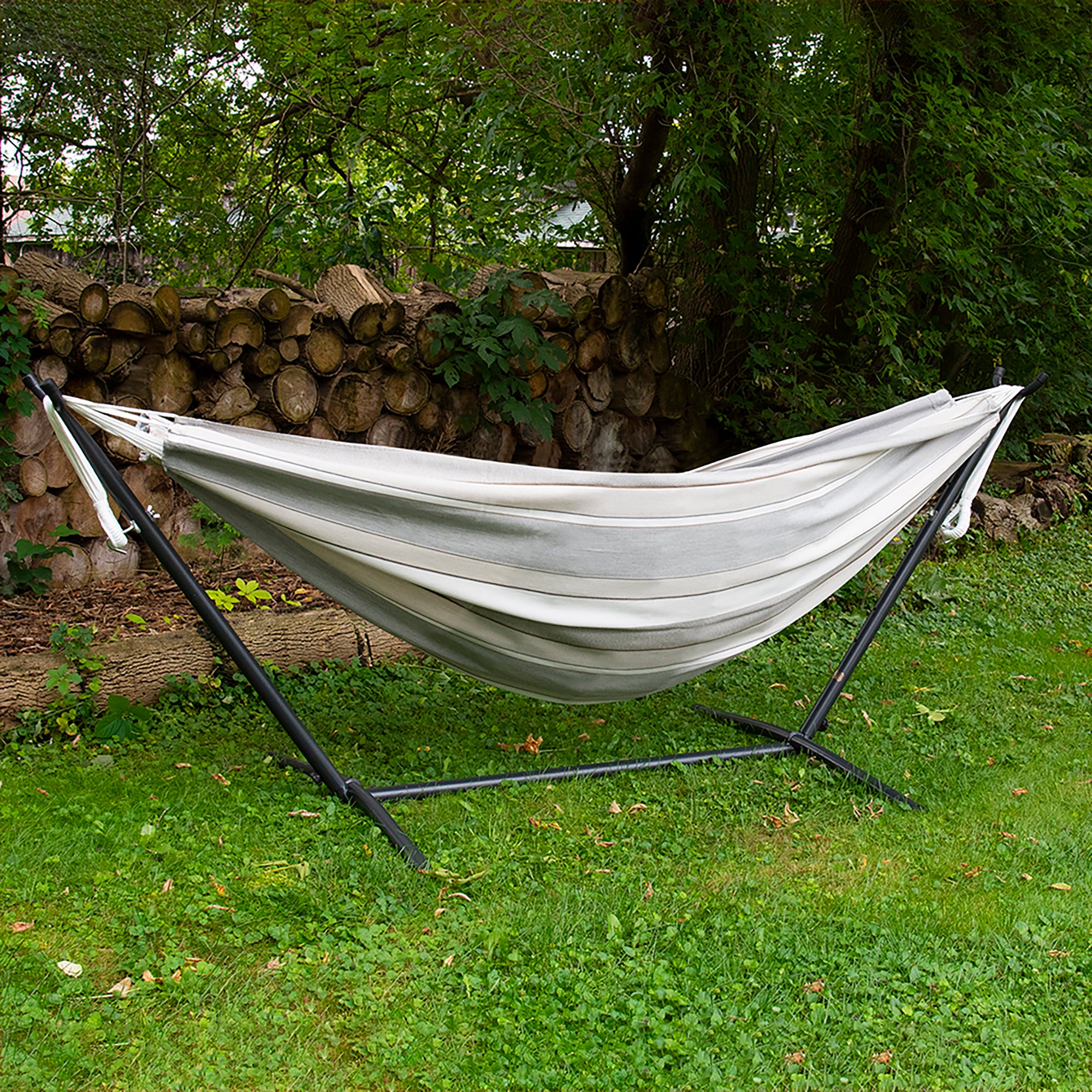 Double Sunbrella® Hammock with Stand (280cm) - Dove