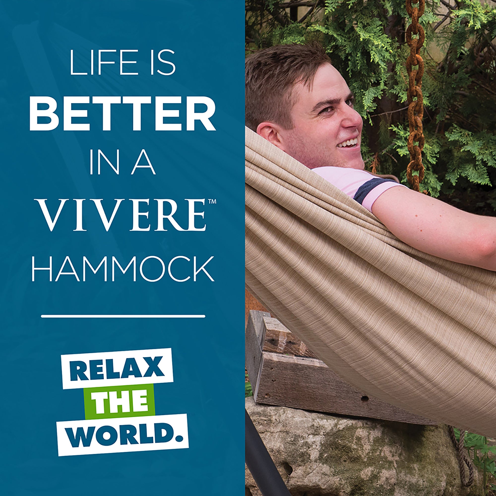 Double Sunbrella® Hammock with Stand (280cm) - Sand