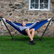 Double Polyester Hammock with Stand (280cm) - Royal Blue