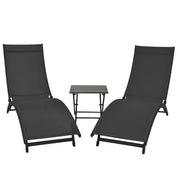 Coral Springs Phifer® & Aluminum Lounger Set (3pc) - Charcoal Black