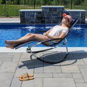 Orbital Steel Lounger - Navy & White
