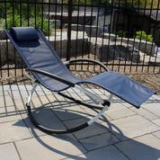 Orbital Steel Lounger - Navy & White
