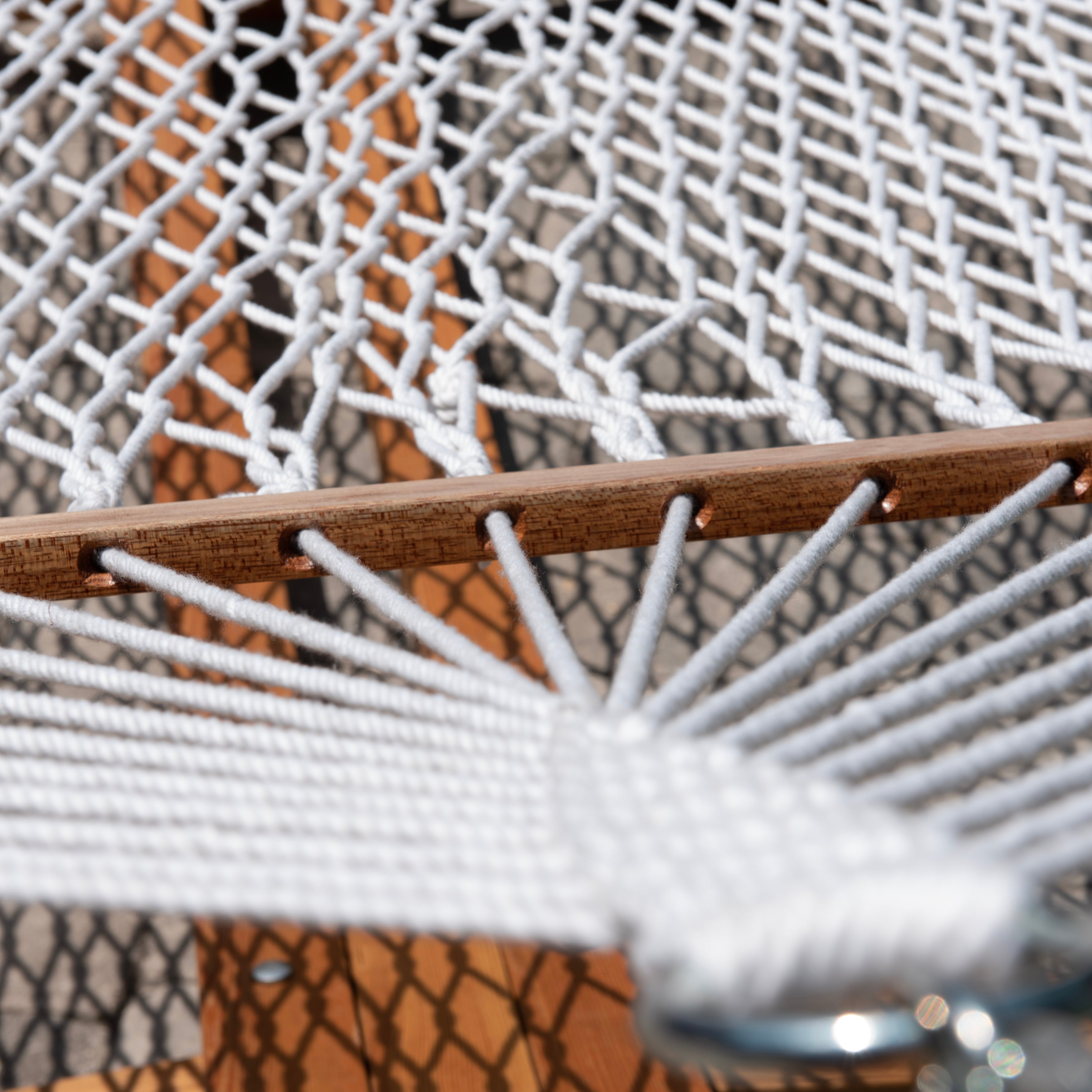 Polyester Rope Spreader Bar Hammock  - White