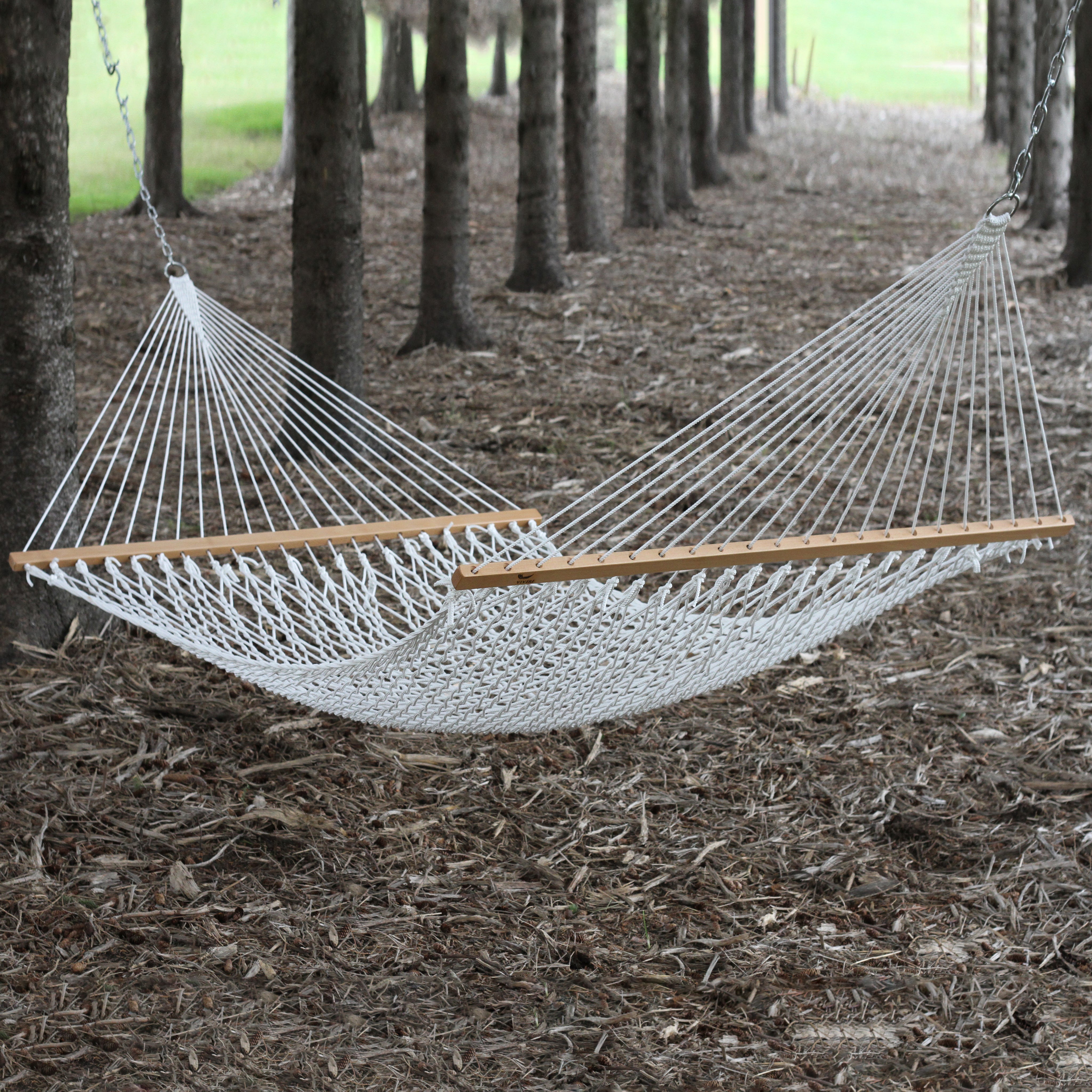 Polyester Rope Spreader Bar Hammock  - White