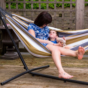 Double Cotton Hammock with Stand (250cm) - Desert Moon