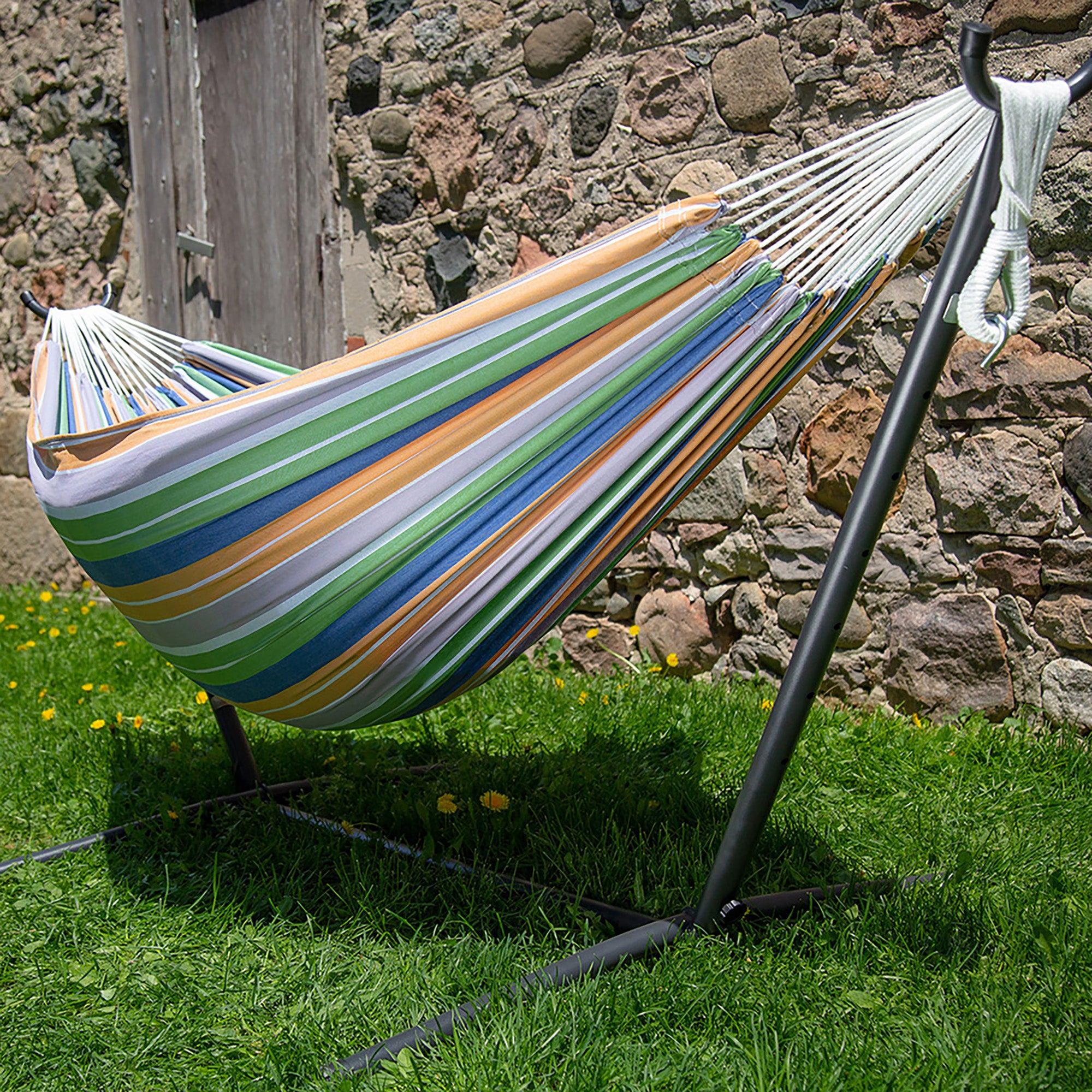 Double Cotton Hammock with Stand (250cm) - Retro