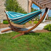Double Sunbrella® Hammock with Solid Pine Stand (260cm) - Token Surfside