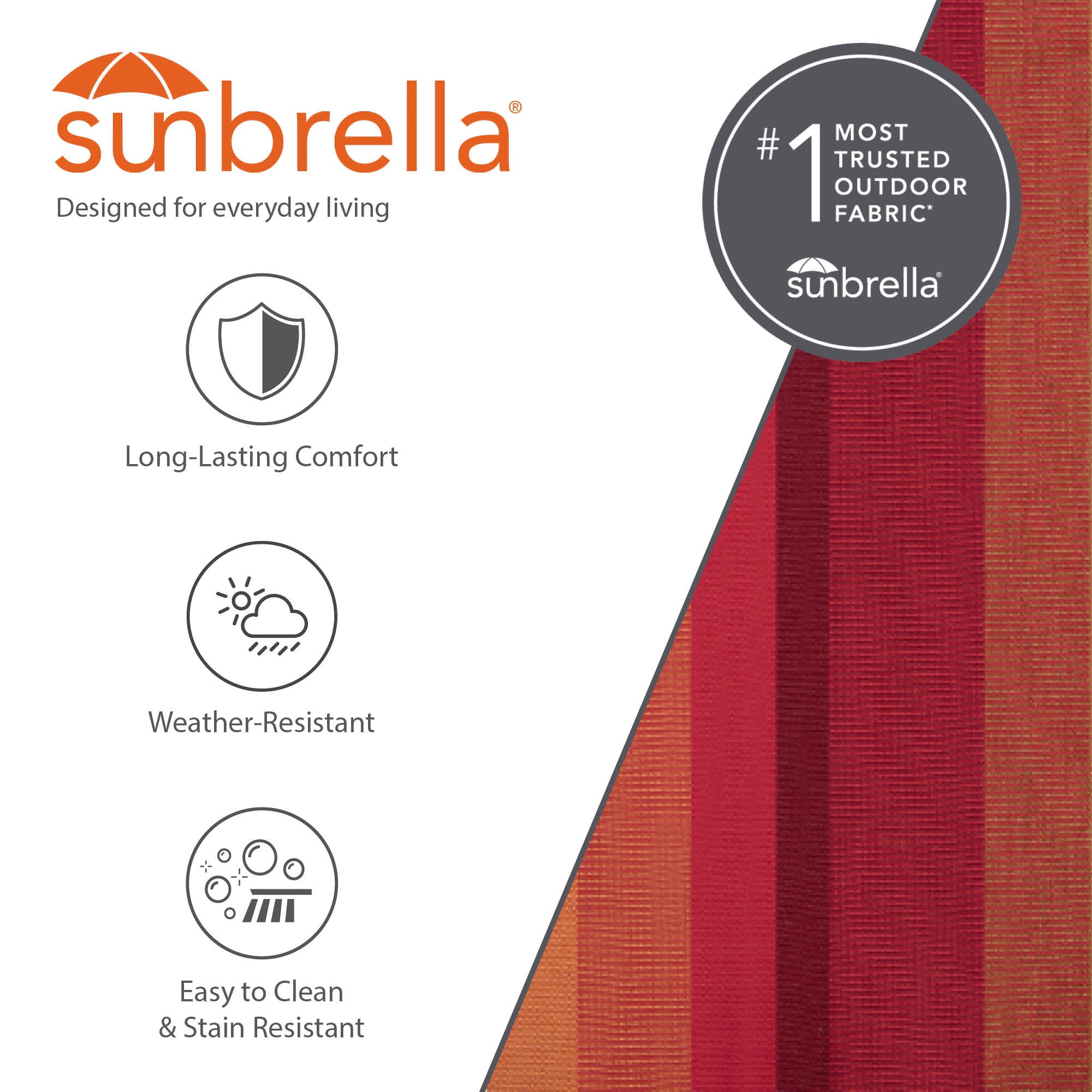 Double Sunbrella® Hammock with Solid Pine Stand (260cm) - Sunset