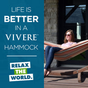 Double Sunbrella® Hammock with Solid Pine Stand (260cm) - Cameo