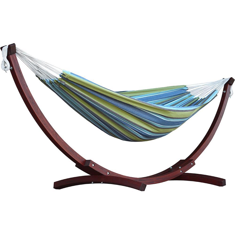 Double Cotton Hammock with Solid Pine Stand 260cm (FSC Certified) Oasis
